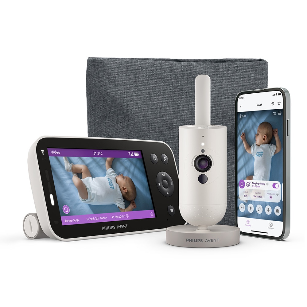 Monitor video PHILIPS AVENT SCD971/26, 5", alb-gri