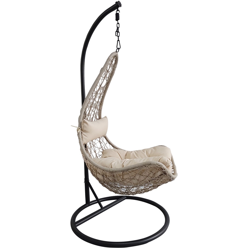 Leagan gradina Cozzy, 95 x 95 x 195 cm, negru-crem