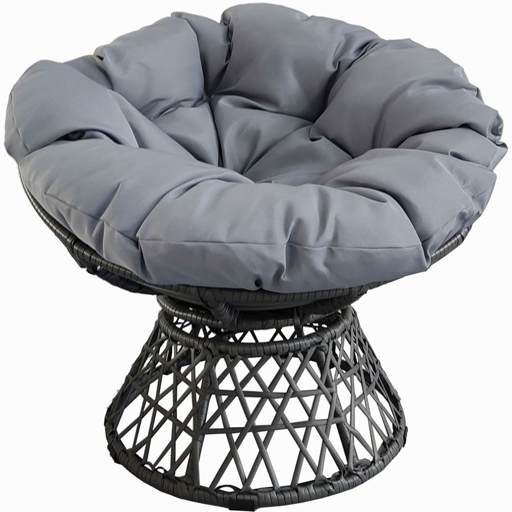 Scaun terasa MYRIA Spin, otel, 86 x 86 x 34 cm, gri