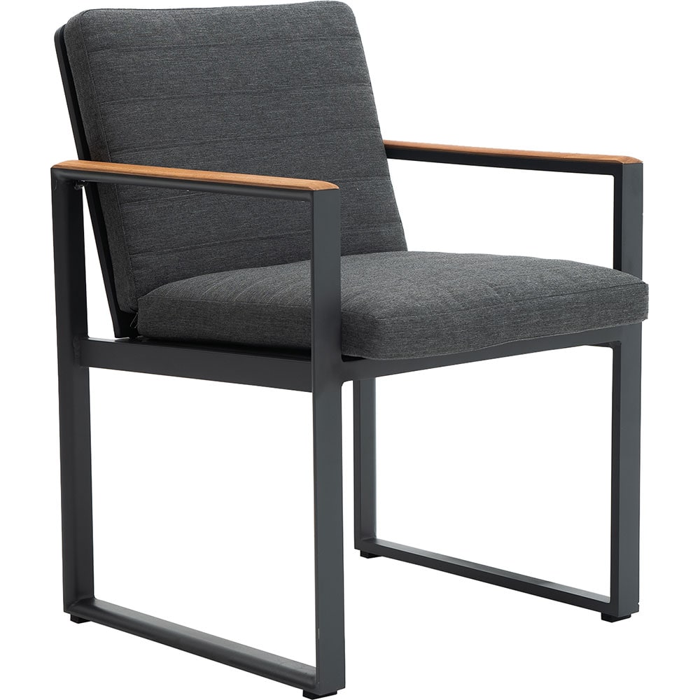 Scaun terasa MYRIA Alexander, aluminiu, 58 x 58 x 82.5 cm, gri inchis, 2 bucati