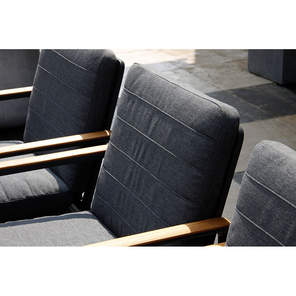 Scaun terasa MYRIA Alexander, aluminiu, 58 x 58 x 82.5 cm, gri inchis, 2 bucati