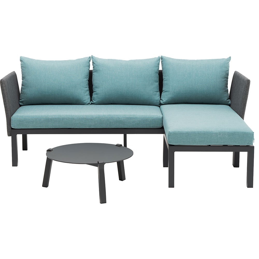 Set mobilier gradina MYRIA Paris, 3 piese, albastru-negru