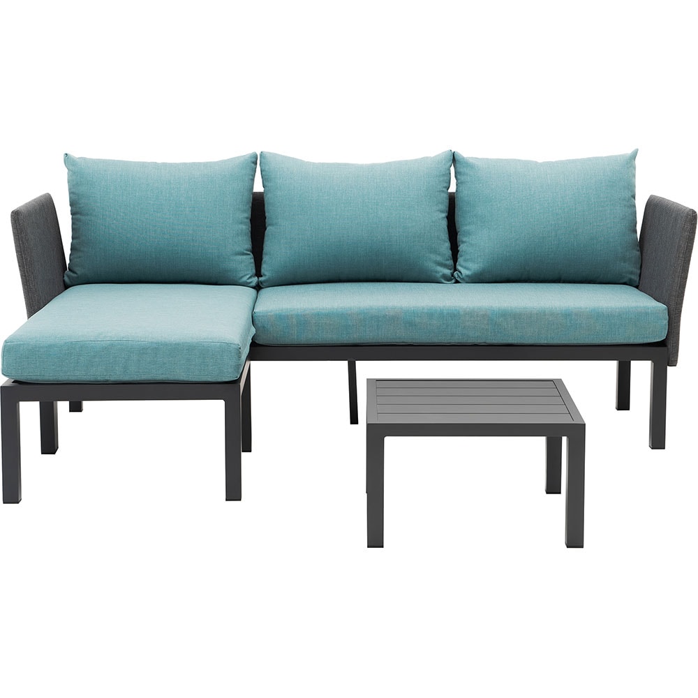 Set mobilier gradina MYRIA Paris, 3 piese, albastru-negru