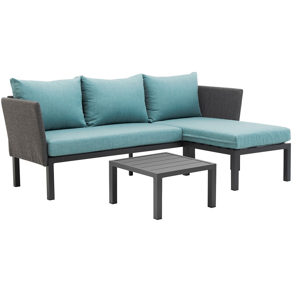 Set mobilier gradina MYRIA Paris, 3 piese, albastru-negru