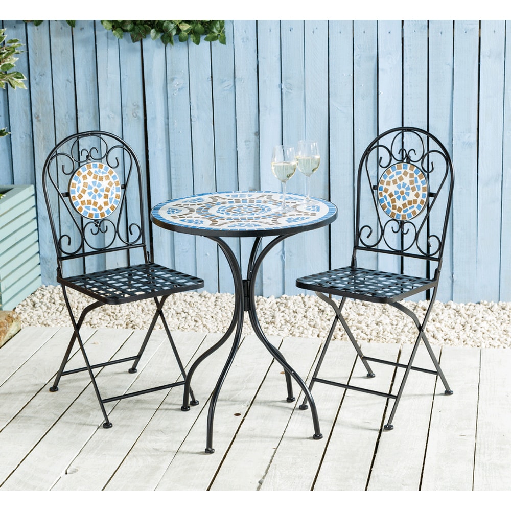 Set mobilier gradina MYRIA Bistro Mosaic, 3 piese, multicolor