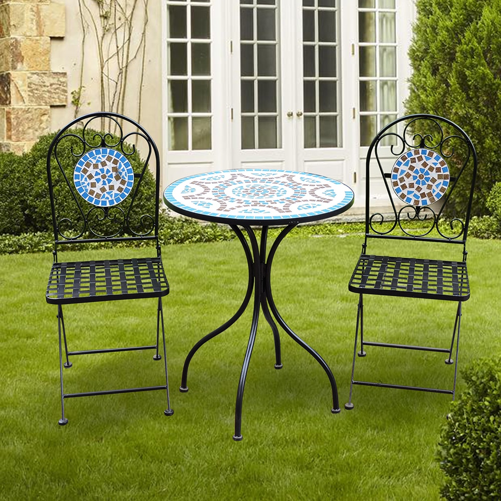 Set mobilier gradina MYRIA Bistro Mosaic, 3 piese, multicolor