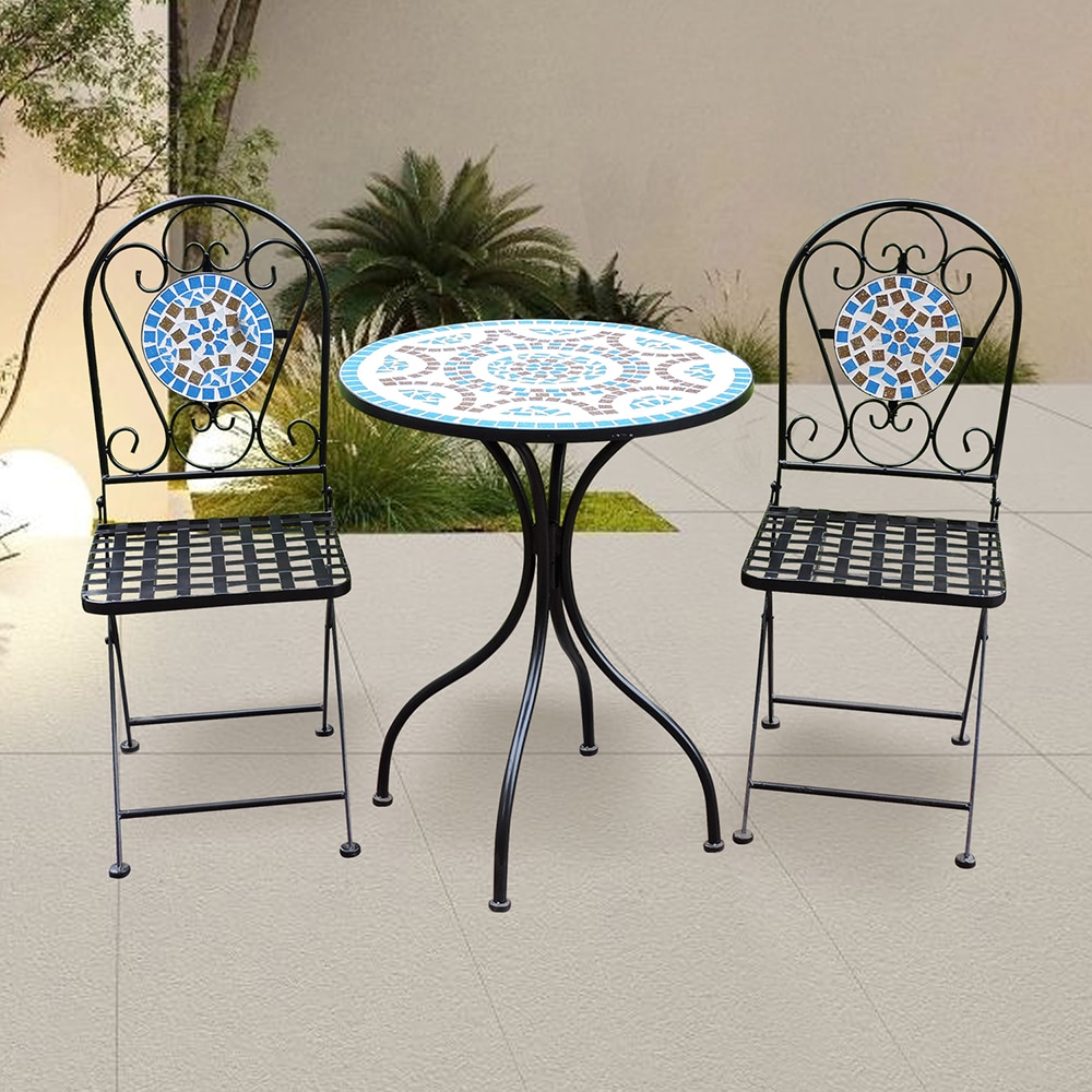 Set mobilier gradina MYRIA Bistro Mosaic, 3 piese, multicolor