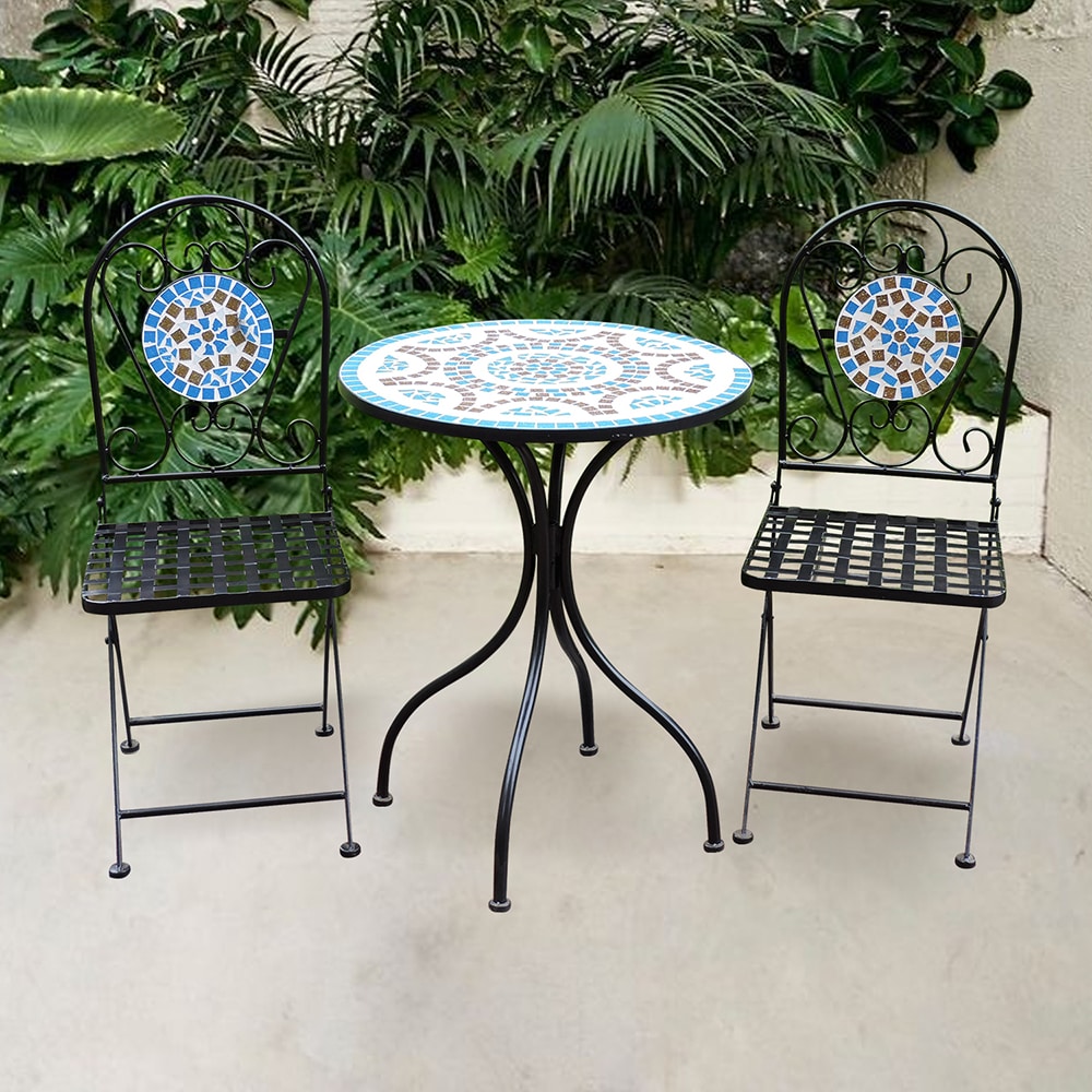 Set mobilier gradina MYRIA Bistro Mosaic, 3 piese, multicolor