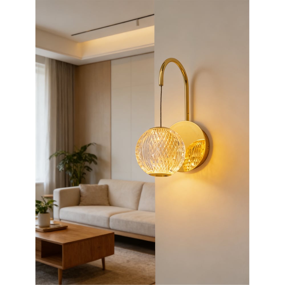 Aplica de perete MYRIA Diamond, LED, 6W, 11x18x16 cm, auriu