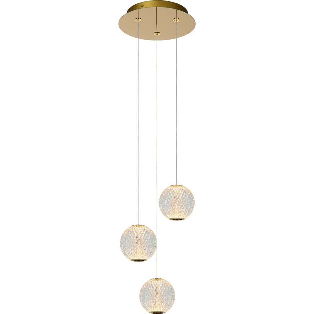 Lustra suspendata MYRIA Diamond, LED, 16W, 27x27x150 cm, auriu