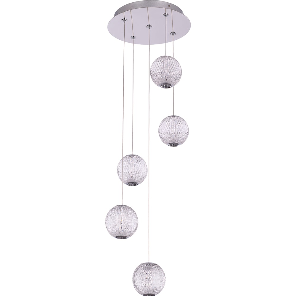 Lustra suspendata MYRIA Diamond, LED, 25W, 32x32x150 cm, crom