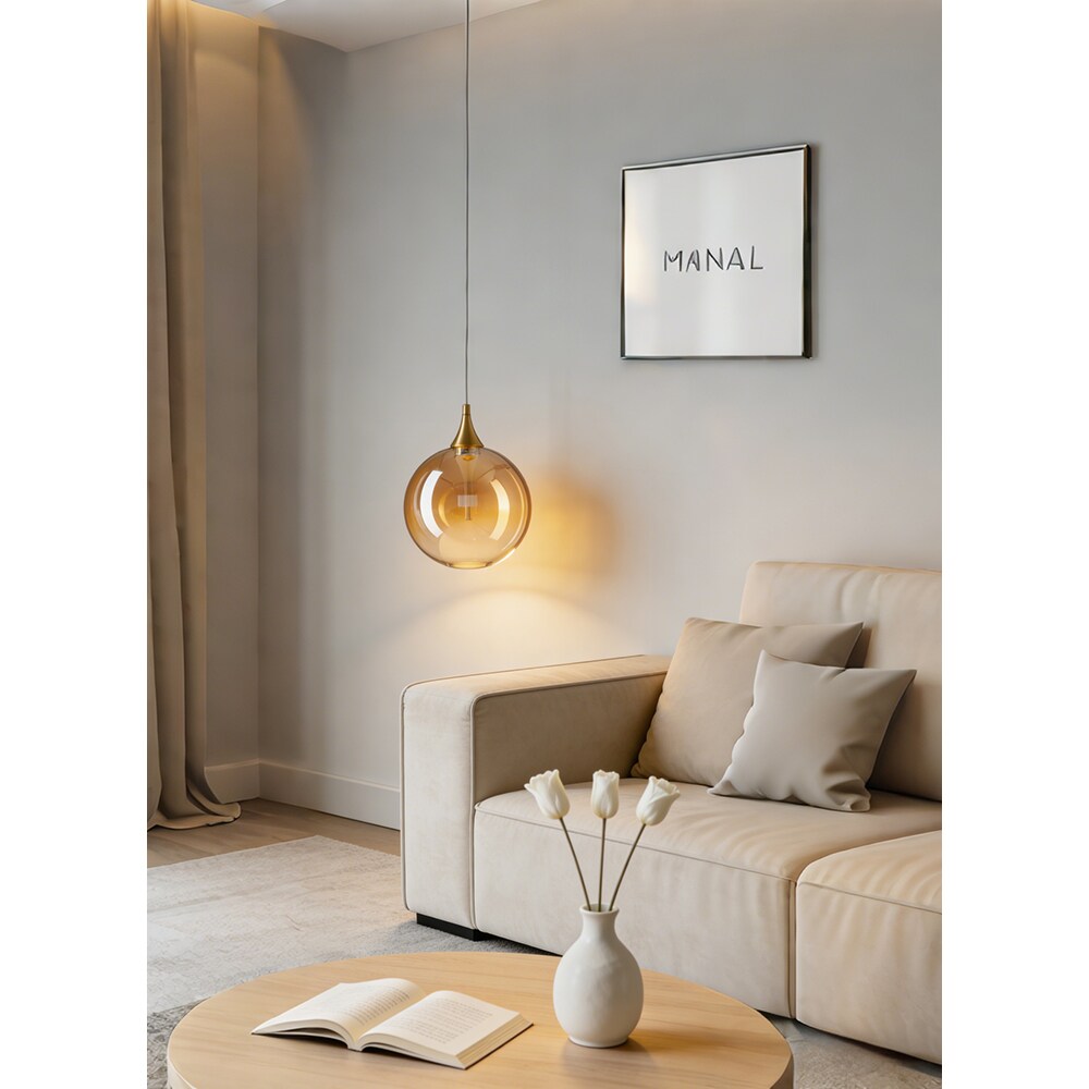 Pendul suspendat MYRIA Globe, LED, 5W, 16x16x150 cm, auriu-negru