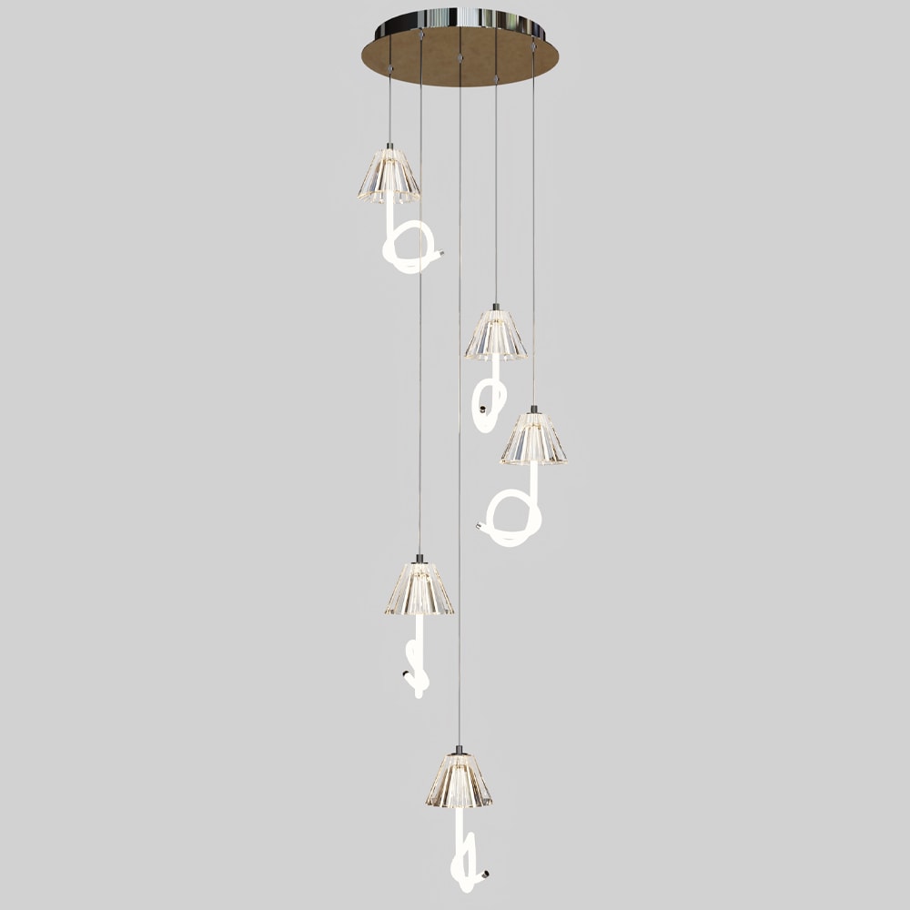 Lustra suspendata MYRIA Aria LED, 28W, 4000K, IP20, crom