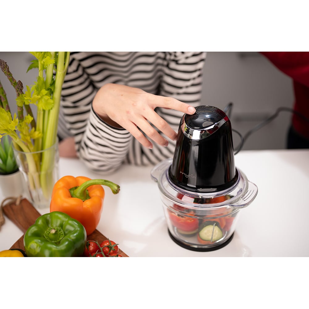 Mini tocator MYRIA MY4069BK, 1l, 500W, 2 trepte viteza, negru