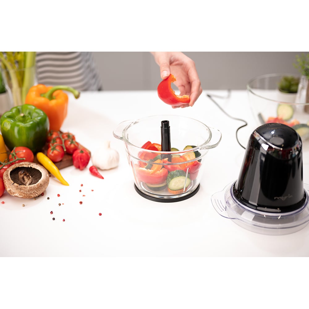 Mini tocator MYRIA MY4069BK, 1l, 500W, 2 trepte viteza, negru