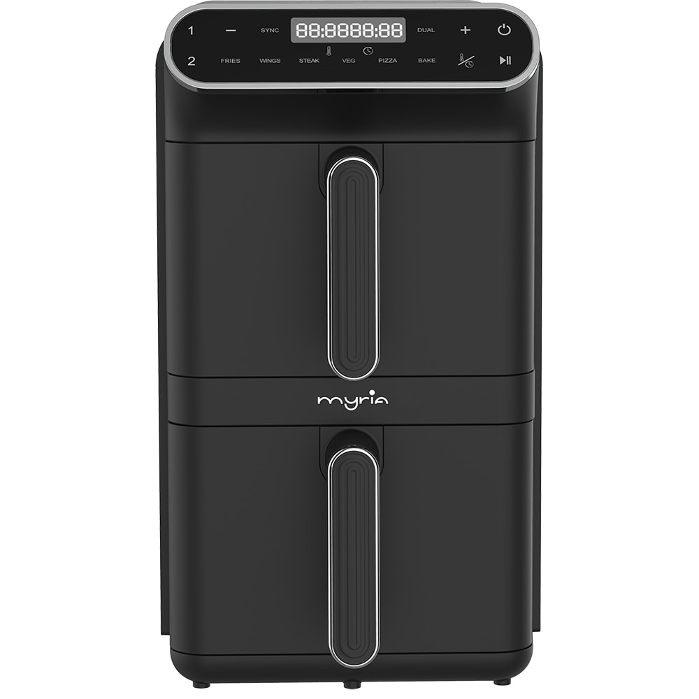 Friteuza cu aer cald dubla MYRIA MY4714, 11l, 2460W, negru