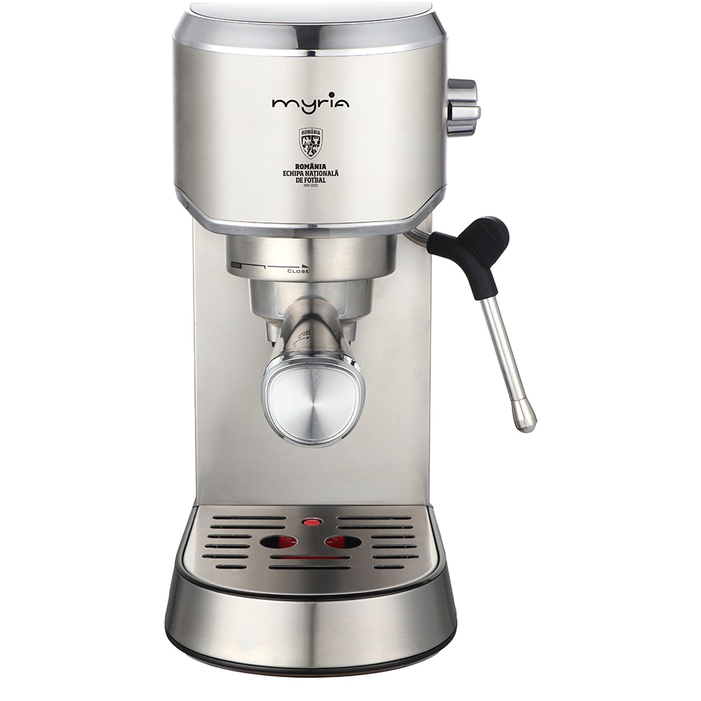 Espressor manual MYRIA MY4716FRF, 1l, 1450W, 15 bar, argintiu