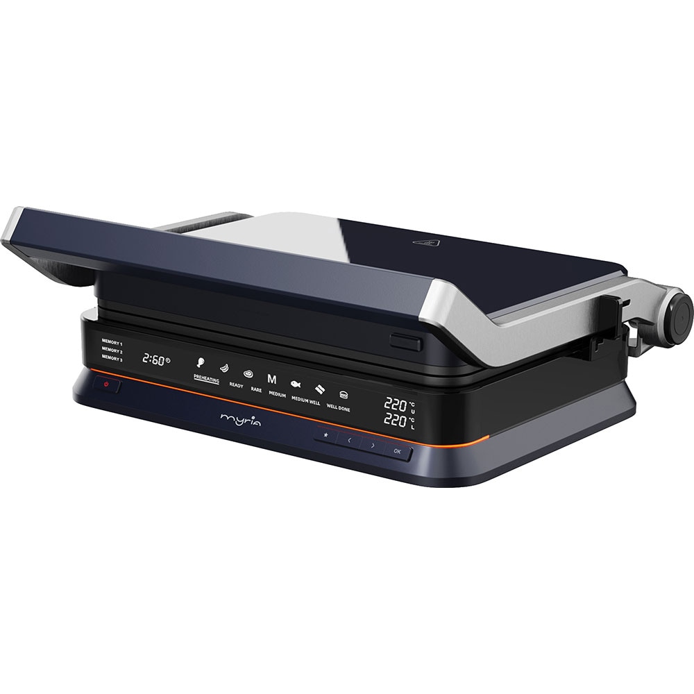 Gratar electric MYRIA MY472, 2100W, 7 programe automate, albastru inchis-negru