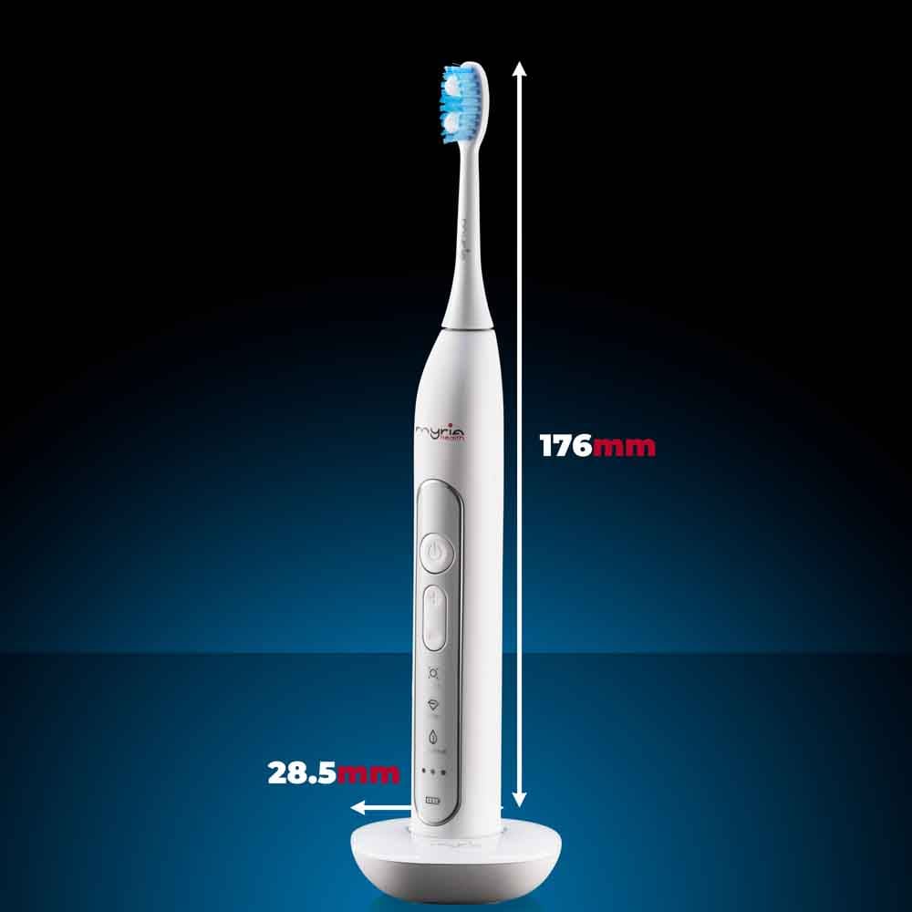 Periuta de dinti electrica MYRIA MY4845WH, 40000 miscari/minut, 3 programe, 2 capete, alb