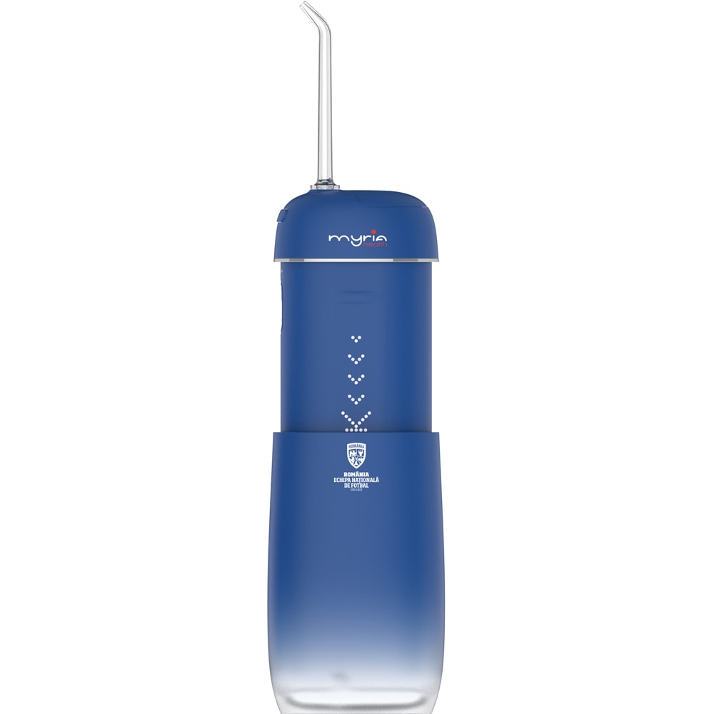 Irigator bucal de calatorie MYRIA MY4906FRF, 2 capete, 140ml, albastru