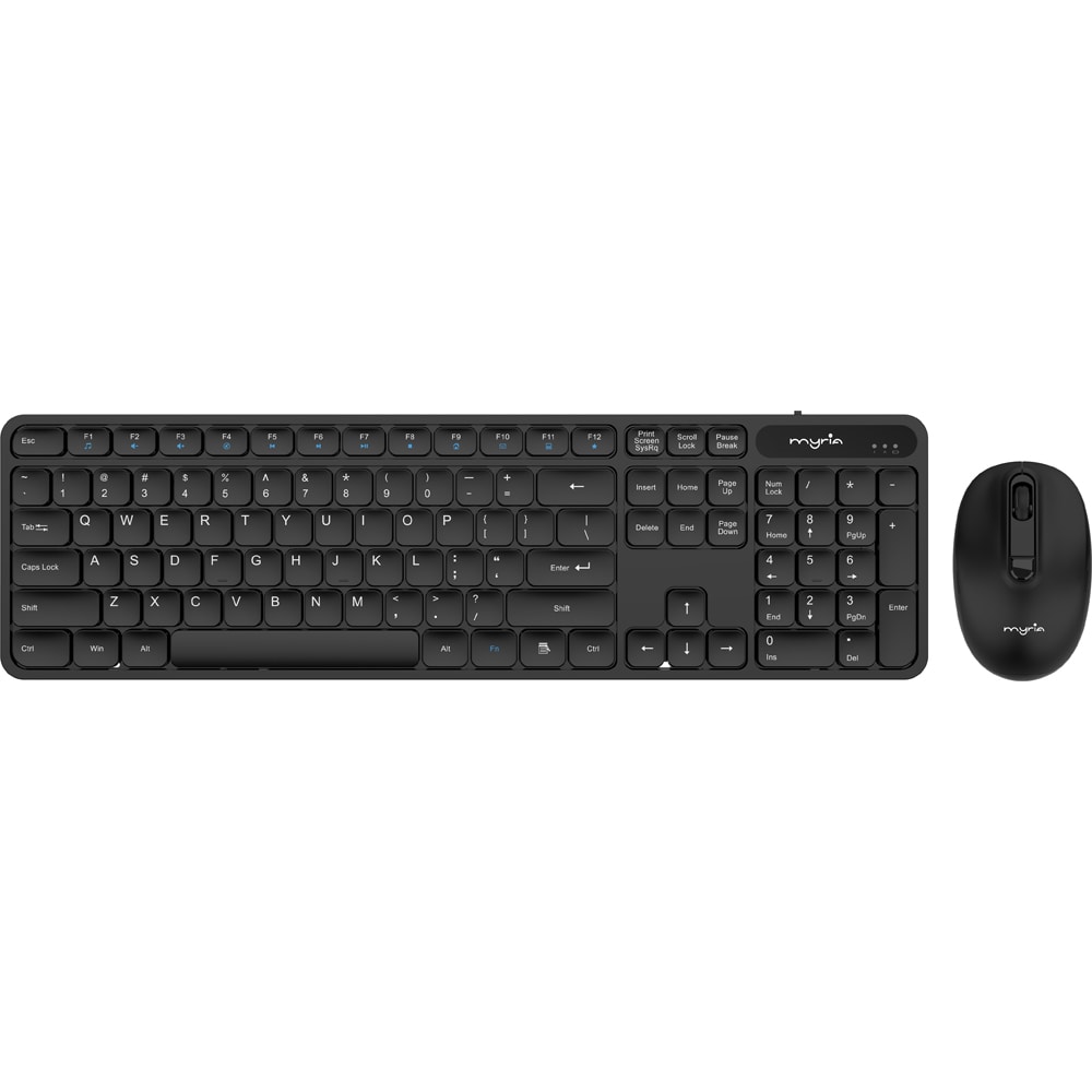 Kit tastatura si mouse Wireless MYRIA MY8550BK, USB, Layout INT, negru
