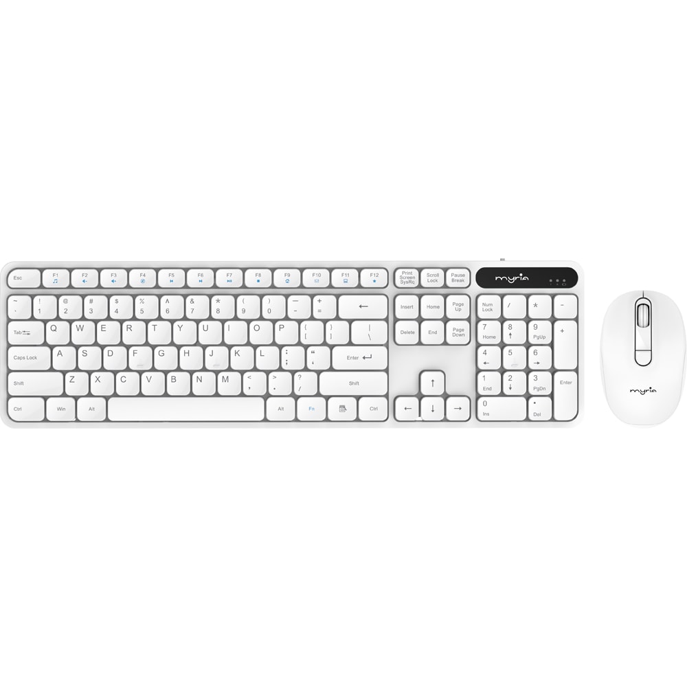 Kit tastatura si mouse Wireless MYRIA MY8550WH, USB, Layout INT, alb