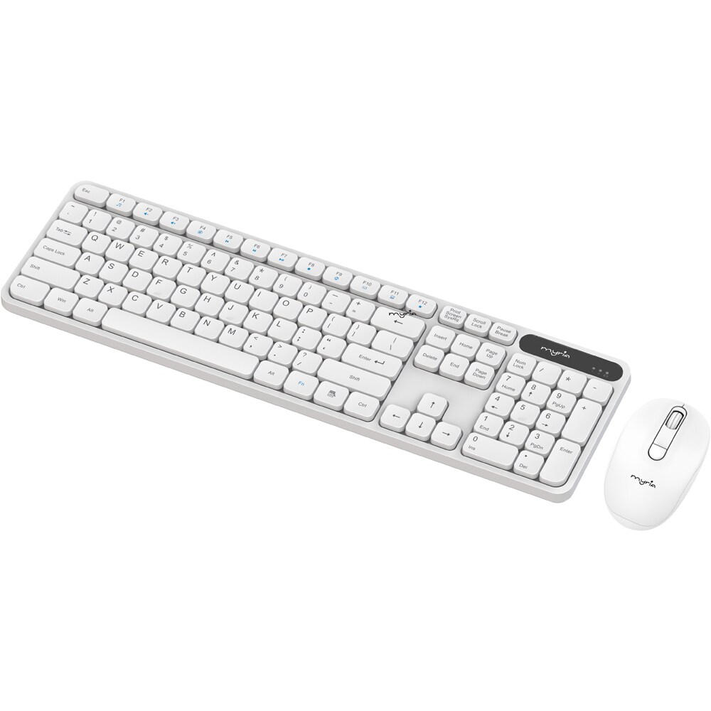 Kit tastatura si mouse Wireless MYRIA MY8550WH, USB, Layout INT, alb