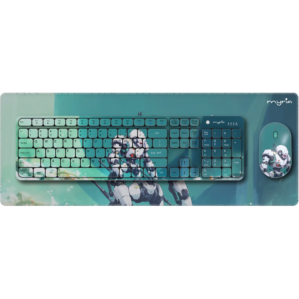 Kit PC Wireless 3 in 1 MYRIA MY8551, Tastatura, Mouse, Mousepad, multicolor