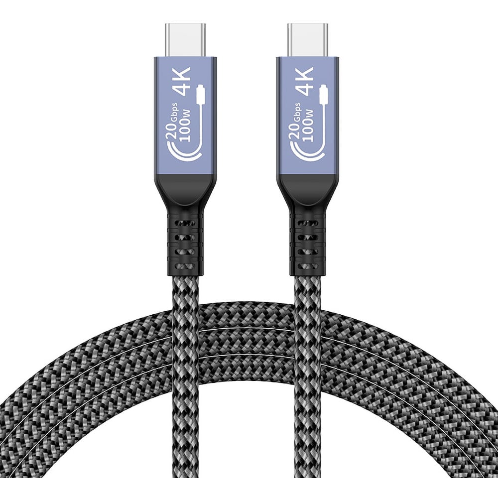 Cablu date Myria MY9101, USB-C - USB-C, 1m, gri