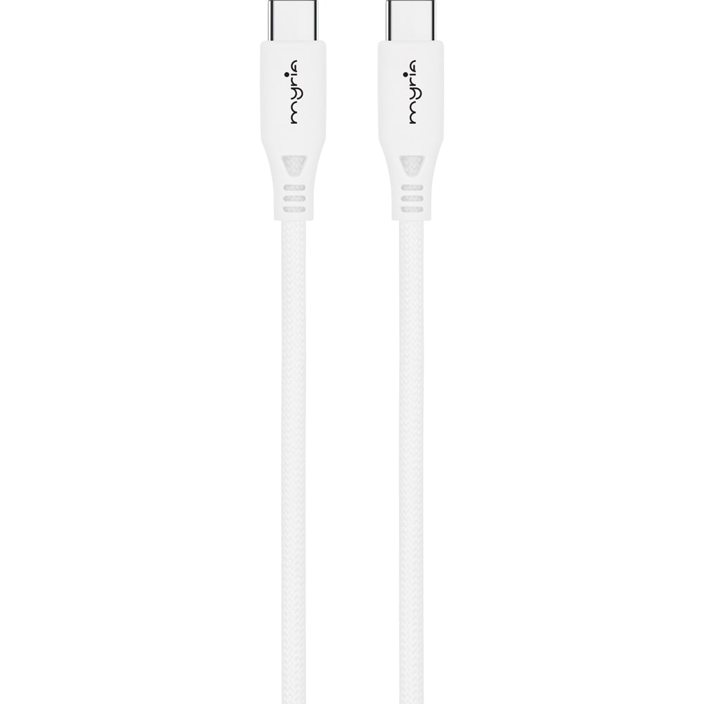 Cablu date MYRIA MY9104WH, USB-C - USB-C, 1m, alb