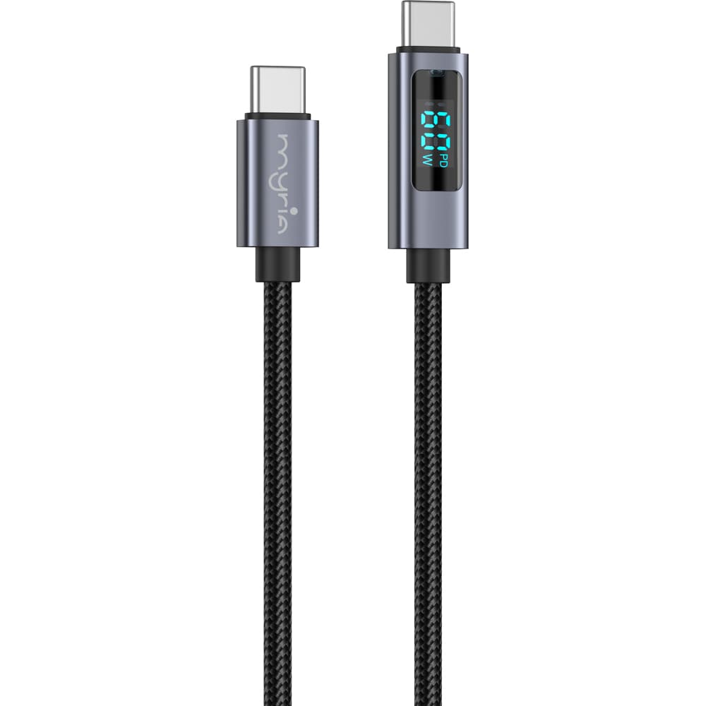 Cablu date MYRIA MY9106BK, USB-C - USB-C, 1m, negru