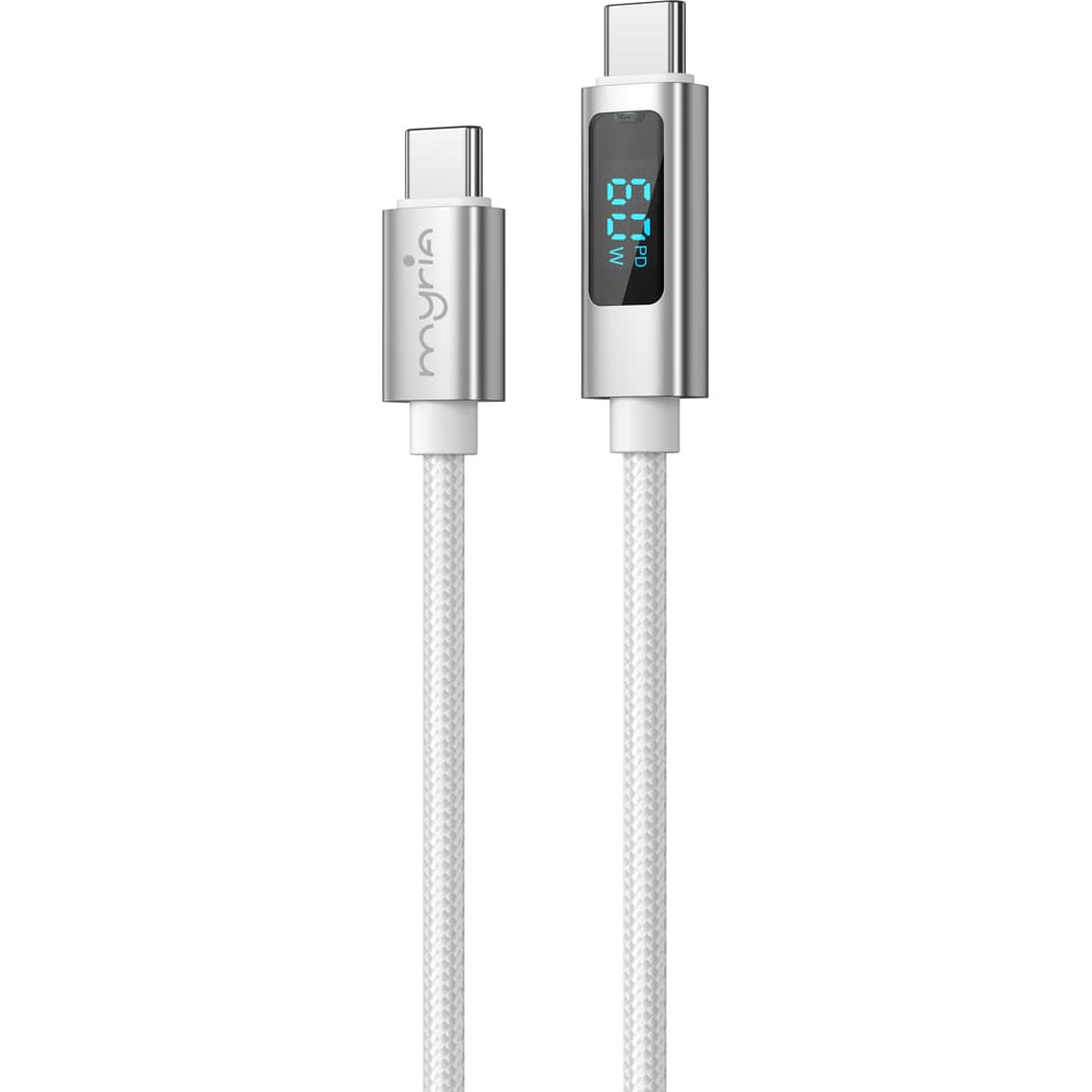 Cablu date MYRIA MY9106WH, USB-C - USB-C, 1m, alb
