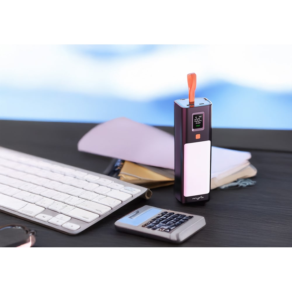 Baterie externa MYRIA MY9204, 20000mAh, 1x USB-A, 1x USB-C Power Delivery 100W, negru