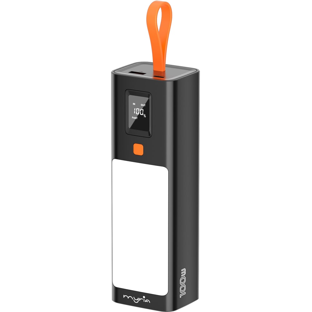 Baterie externa MYRIA MY9204, 20000mAh, 1x USB-A, 1x USB-C Power Delivery 100W, negru