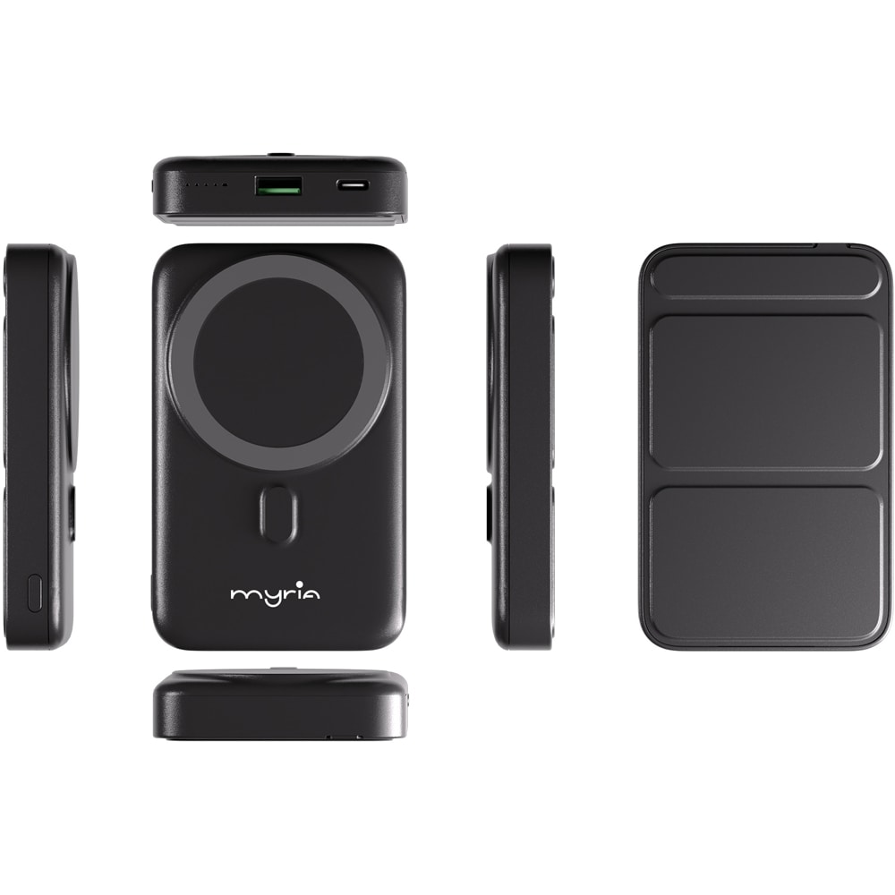 Baterie externa MYRIA MY9206, 10000mAh, 1x USB-A, 1x USB-C Power Delivery 20W, negru