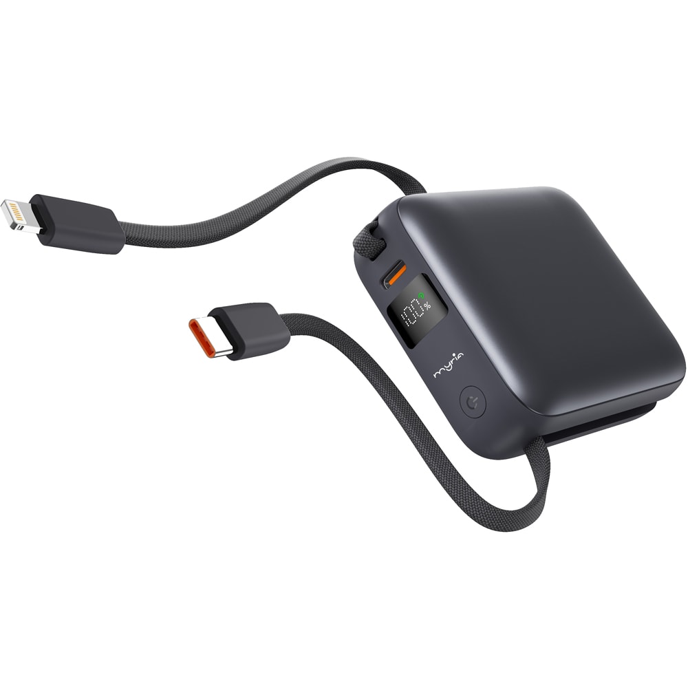 Baterie externa MYRIA MY9207, 10000 mAh, 2x USB-C, gri