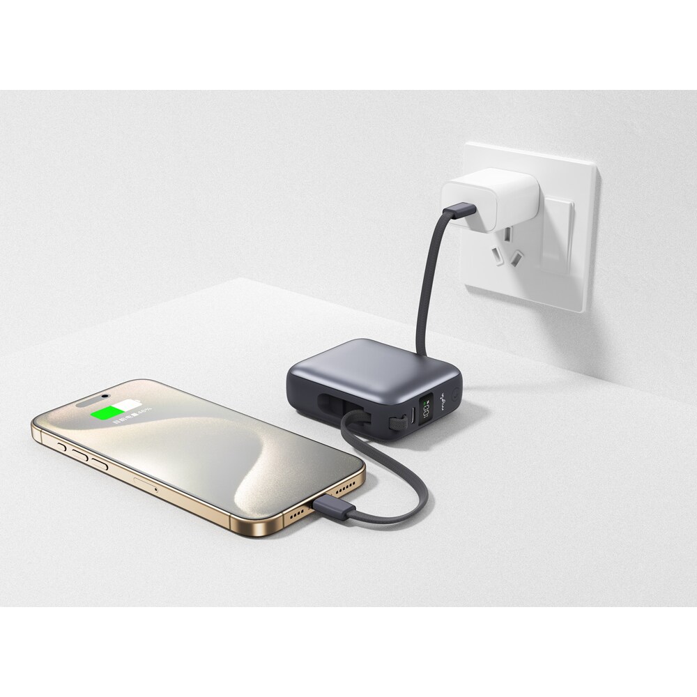 Baterie externa MYRIA MY9207, 10000 mAh, 2x USB-C, gri