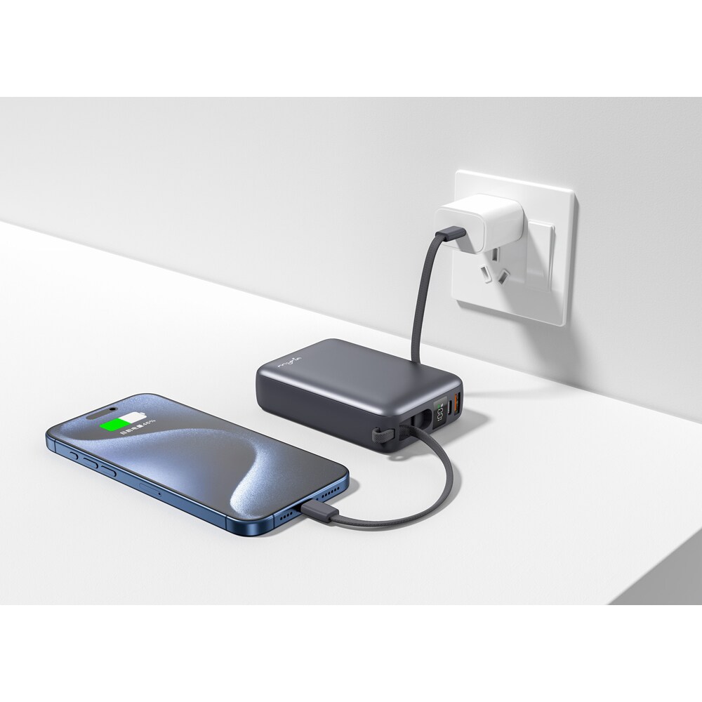 Baterie externa MYRIA MY9208, 20000 mAh, 2x USB-C, 1x USB-A, gri