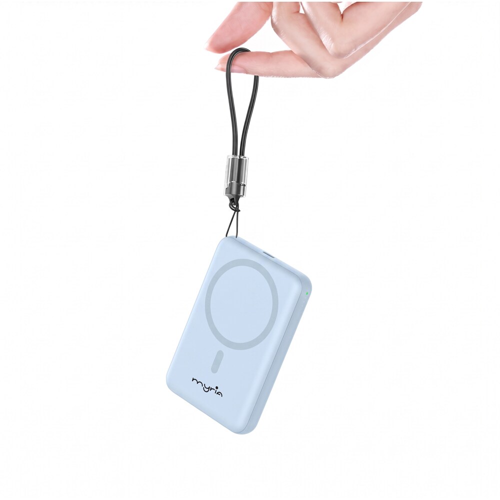 Baterie externa MYRIA MY9211BL, 10000 mAh, USB, magnetic, albastru