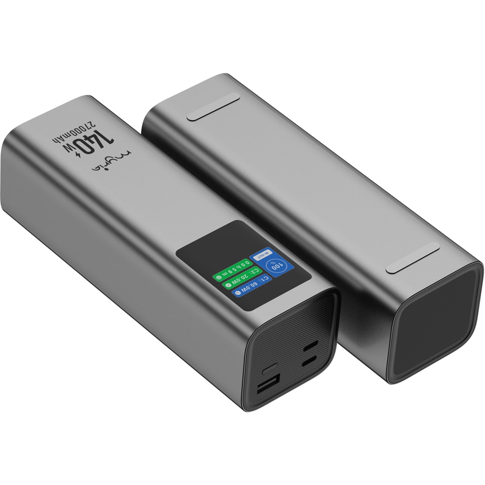 Baterie externa MYRIA MY9212GY, 27000 mAh, 2x USB-C, 1x USB-A, gri