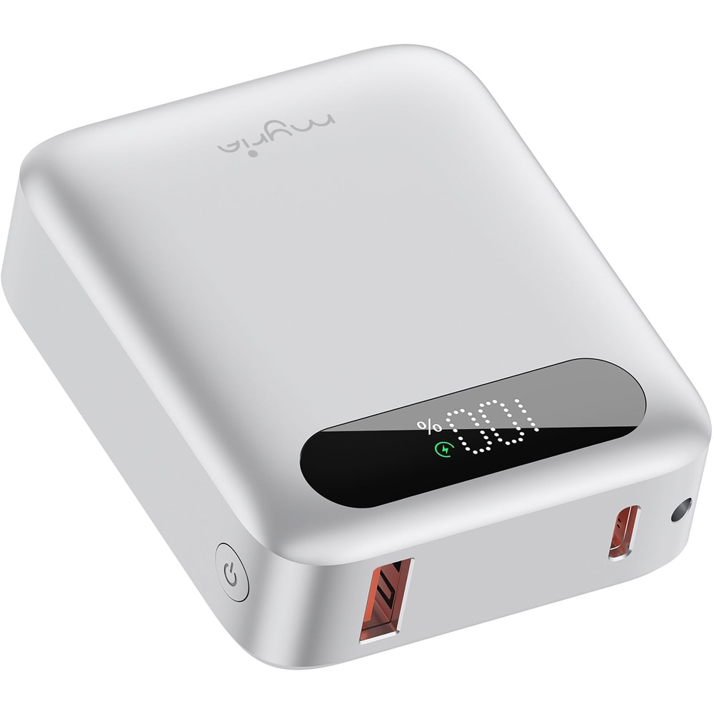 Baterie externa MYRIA MY9215WH, 10000 mAh, 1x USB-C, 1x USB-A, alb