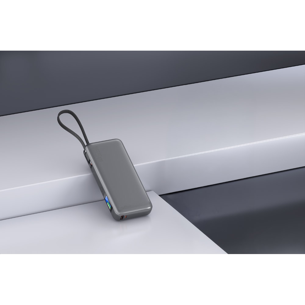 Baterie externa MYRIA MY9218SV, 20000 mAh, 1x USB-C, 1x USB-A, argintiu