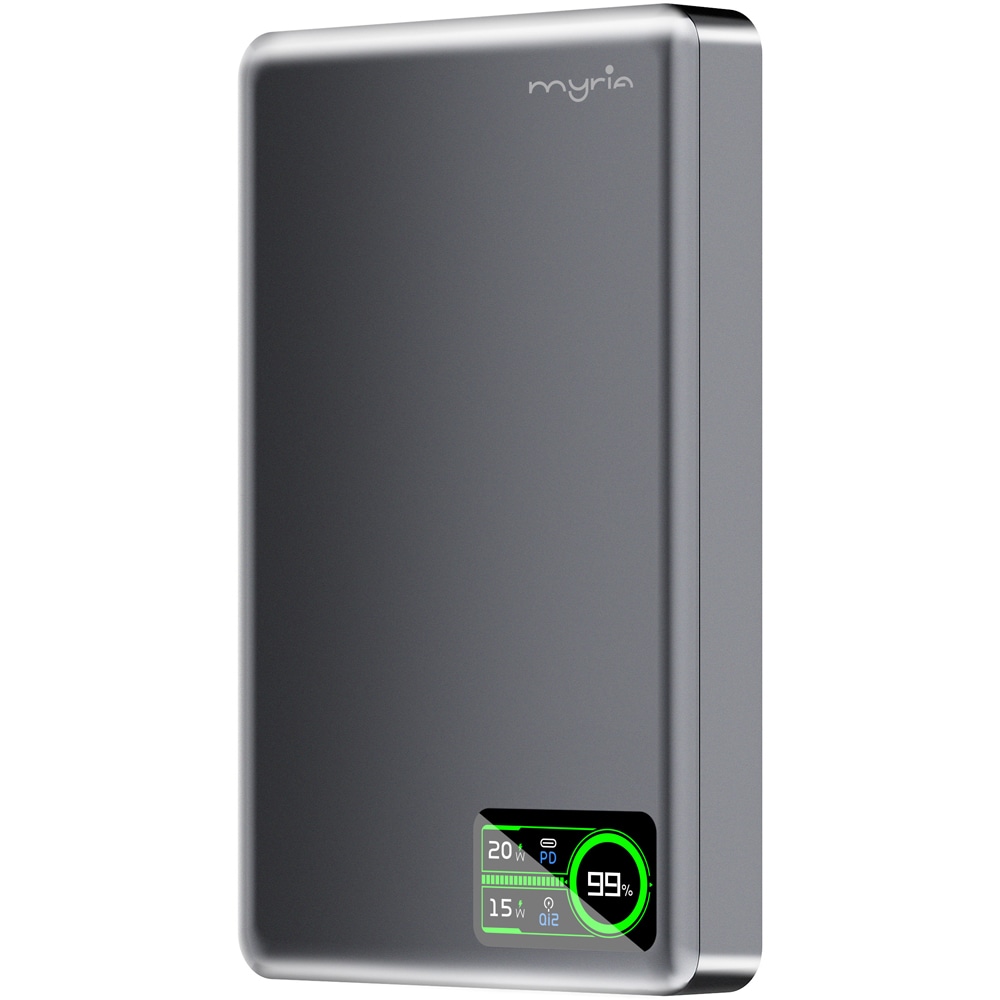 Baterie externa MYRIA MY9220GY, 10000 mAh, USB-C, magnetic, gri