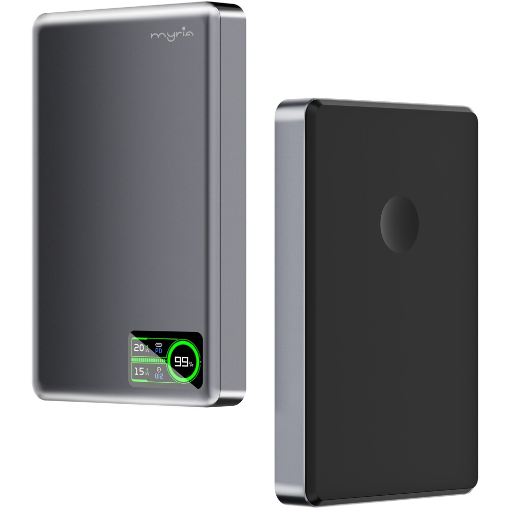Baterie externa MYRIA MY9220GY, 10000 mAh, USB-C, magnetic, gri