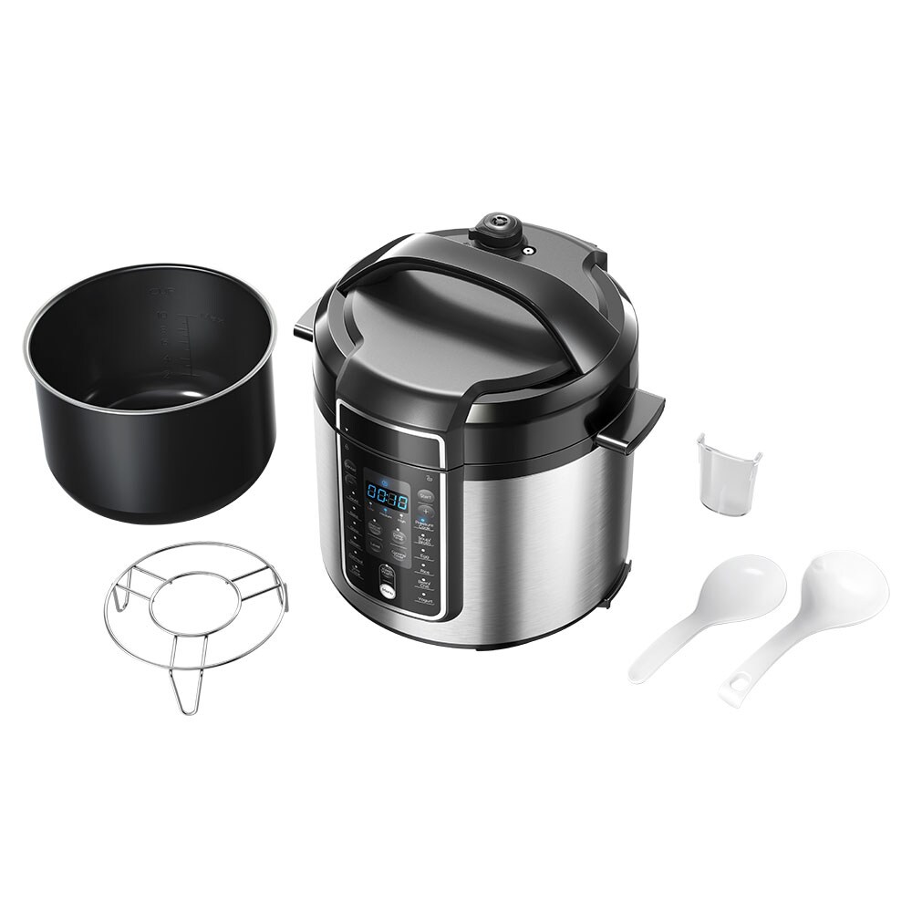 Multicooker MIDEA MY-CS6037WPB, 6l, 1000W, 8 programe, argintiu-negru