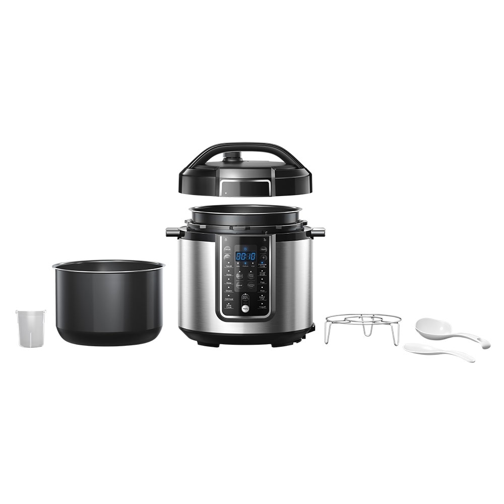 Multicooker MIDEA MY-CS6037WPB, 6l, 1000W, 8 programe, argintiu-negru