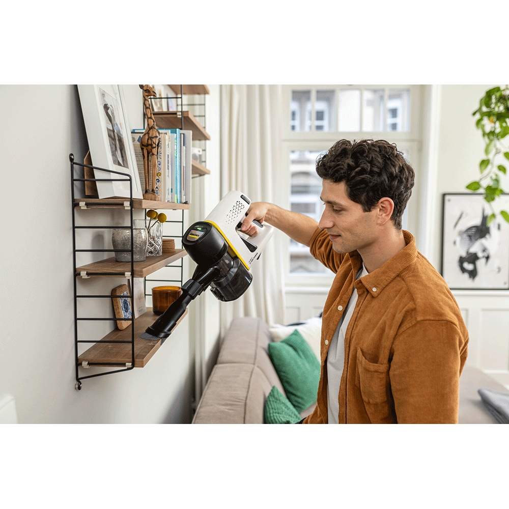 Aspirator vertical KARCHER VC 4 Cordless Myhome Car, 0.65l, 21.6V, autonomie max 30 min, alb-negru