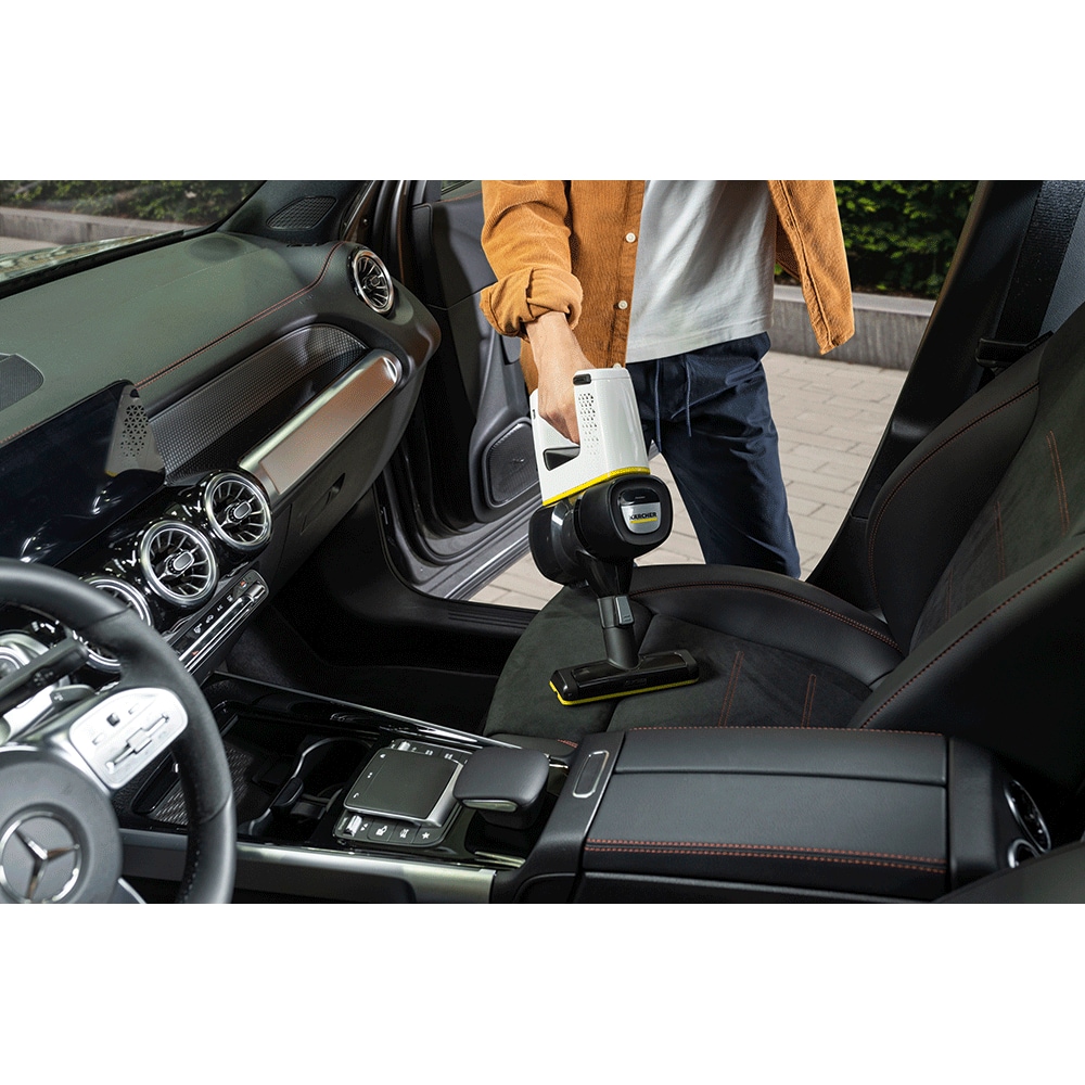 Aspirator vertical KARCHER VC 4 Cordless Myhome Car, 0.65l, 21.6V, autonomie max 30 min, alb-negru