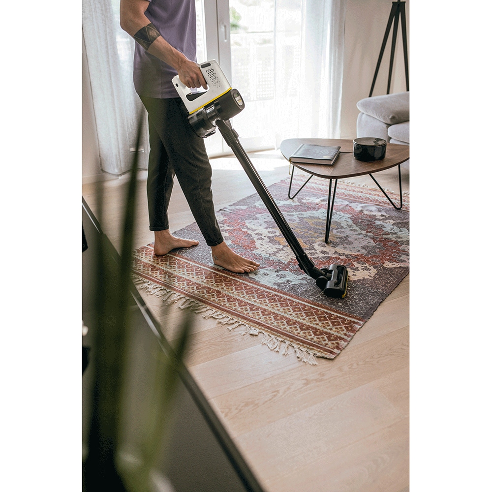 Aspirator vertical KARCHER VC 4 Cordless Myhome Car, 0.65l, 21.6V, autonomie max 30 min, alb-negru