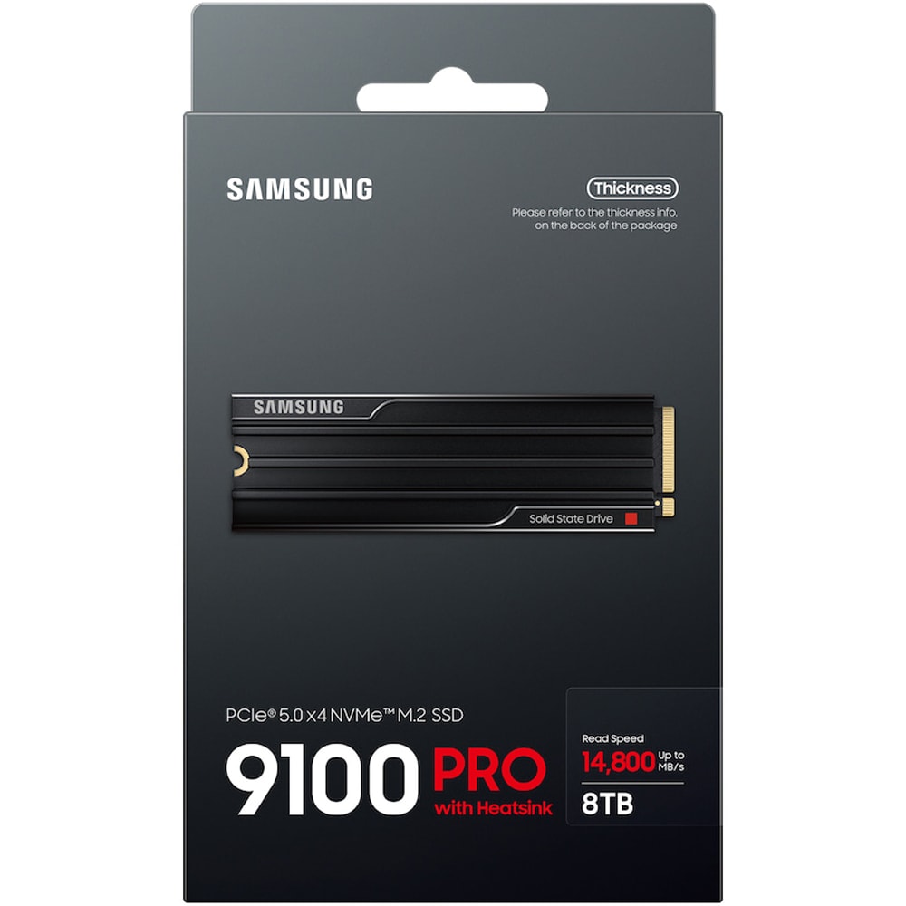Solid-State Drive (SSD) SAMSUNG 9100 Pro HeatSink, 8TB, PCIe NVMe 5.0 x4, M.2, MZ-VAP8T0CW